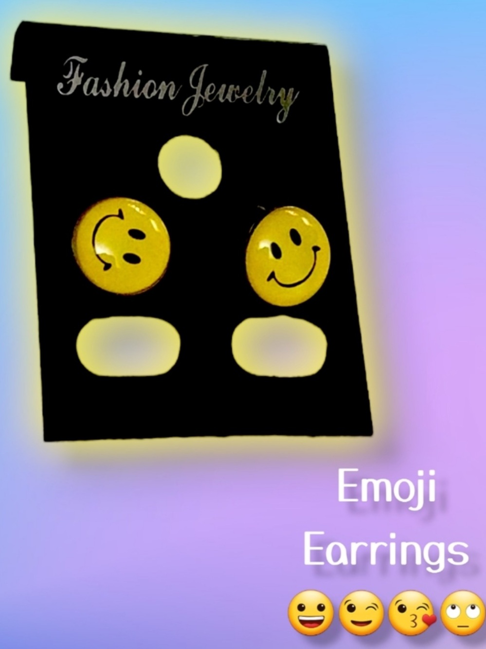 Emoji Earrings SET OF 2 Assorted Expressions Stud Earrings NWT